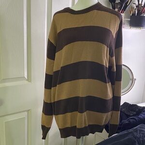 Striped Brown and Tan  Sweater
